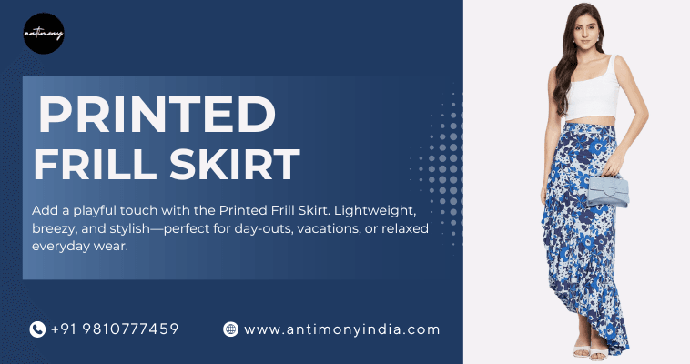 Printed Frill Skirt by AntimonyIndia