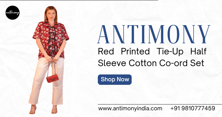Red Printed Co-ord Set by AntimonyIndia