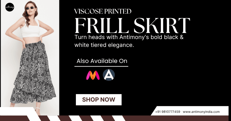 Viscose Printed Frill Skirt